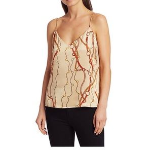 L’ Agence Jane belt and charm silk tank top